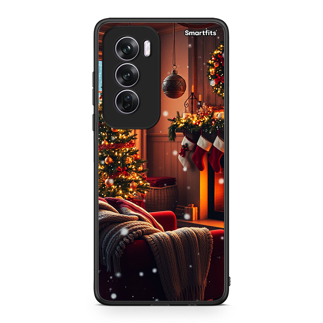 Oppo Reno12 Pro Home For Christmas θήκη από τη Smartfits με σχέδιο στο πίσω μέρος και μαύρο περίβλημα | Smartphone case with colorful back and black bezels by Smartfits