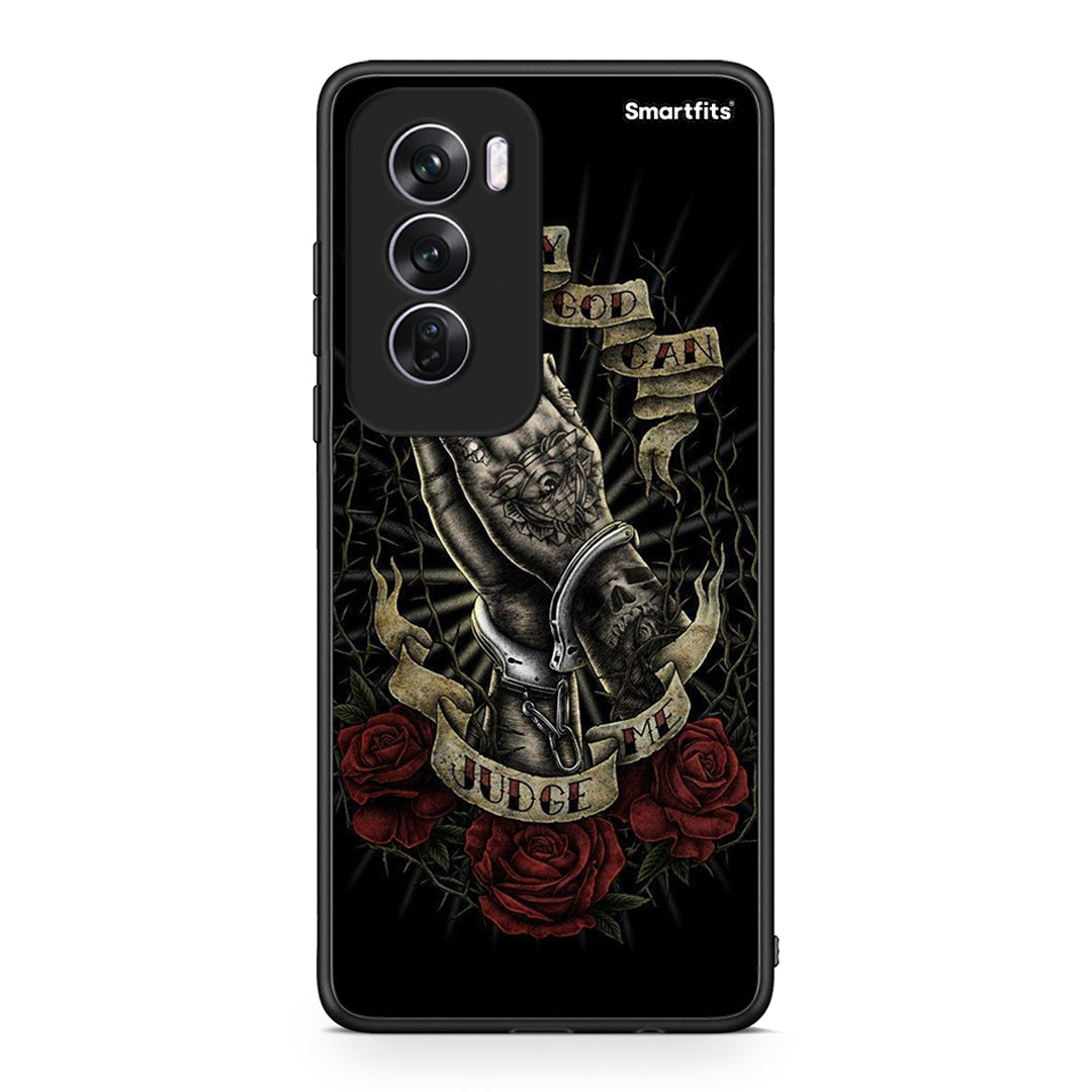 Oppo Reno12 Pro Judge By God θήκη από τη Smartfits με σχέδιο στο πίσω μέρος και μαύρο περίβλημα | Smartphone case with colorful back and black bezels by Smartfits