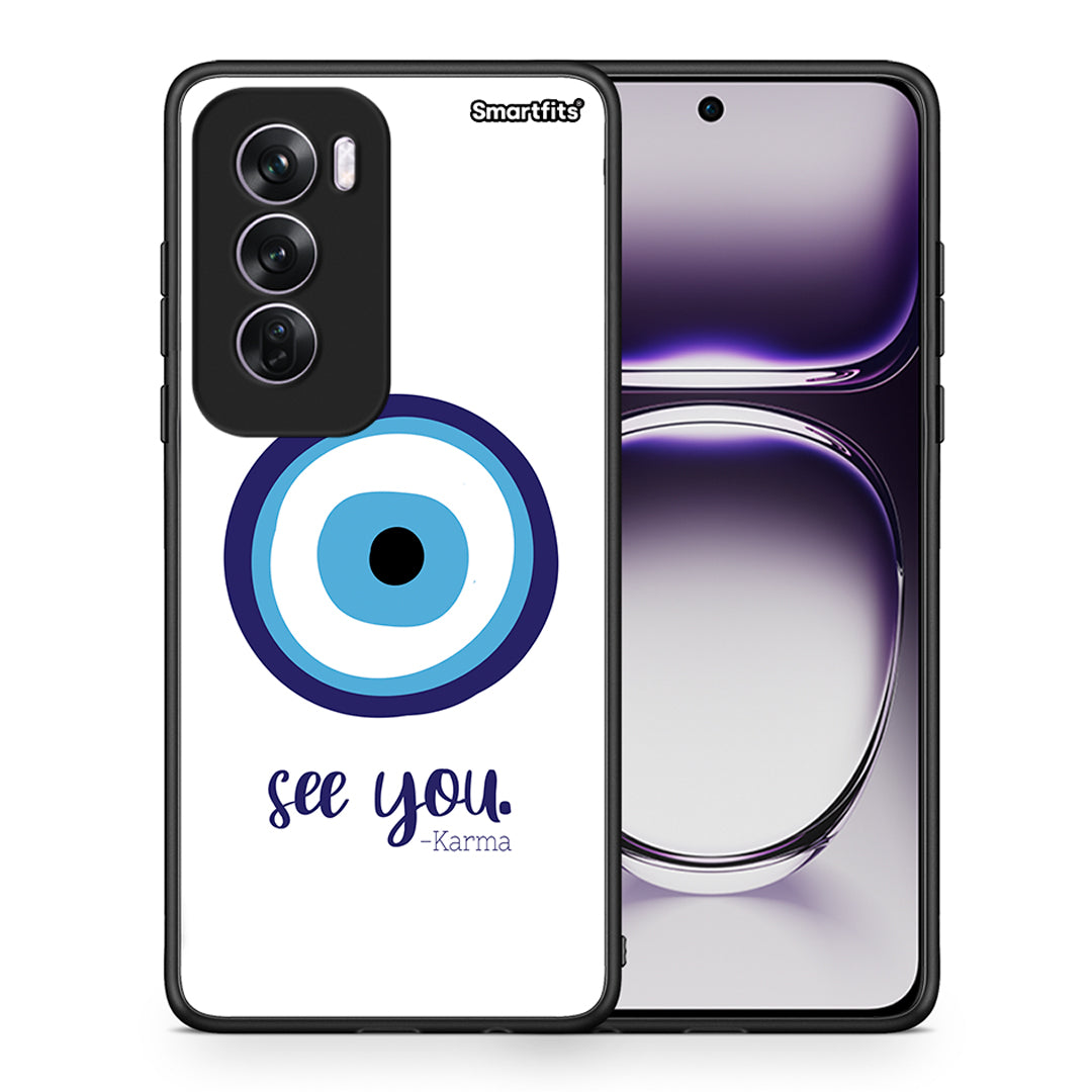 Θήκη Oppo Reno12 Pro Karma Says από τη Smartfits με σχέδιο στο πίσω μέρος και μαύρο περίβλημα | Oppo Reno12 Pro Karma Says case with colorful back and black bezels