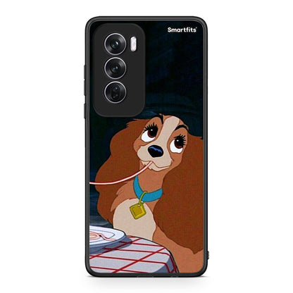Oppo Reno12 Pro Lady And Tramp 2 Θήκη Αγίου Βαλεντίνου από τη Smartfits με σχέδιο στο πίσω μέρος και μαύρο περίβλημα | Smartphone case with colorful back and black bezels by Smartfits
