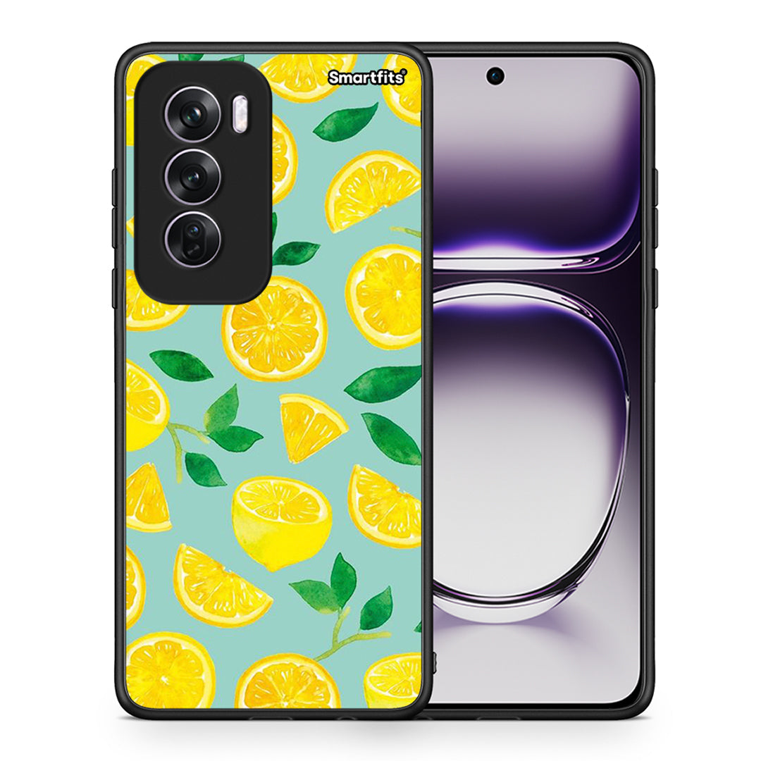 Θήκη Oppo Reno12 Pro Lemons από τη Smartfits με σχέδιο στο πίσω μέρος και μαύρο περίβλημα | Oppo Reno12 Pro Lemons case with colorful back and black bezels