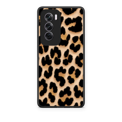 Θήκη Oppo Reno12 Pro Leopard Print Tan Large από τη Smartfits με σχέδιο στο πίσω μέρος και μαύρο περίβλημα | Oppo Reno12 Pro Leopard Print Tan Large case with colorful back and black bezels