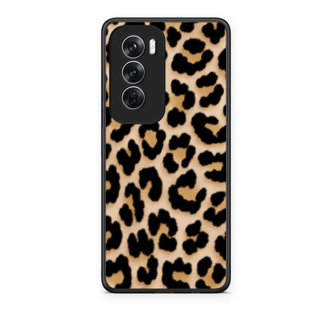 Θήκη Oppo Reno12 Pro Leopard Print Tan Small από τη Smartfits με σχέδιο στο πίσω μέρος και μαύρο περίβλημα | Oppo Reno12 Pro Leopard Print Tan Small case with colorful back and black bezels