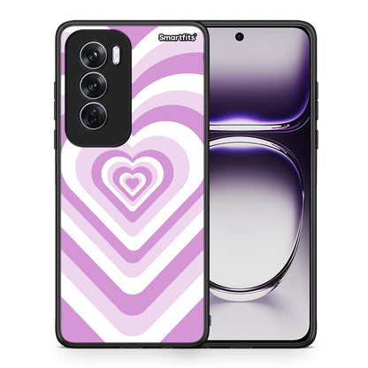 Θήκη Oppo Reno12 Pro Lilac Hearts από τη Smartfits με σχέδιο στο πίσω μέρος και μαύρο περίβλημα | Oppo Reno12 Pro Lilac Hearts case with colorful back and black bezels