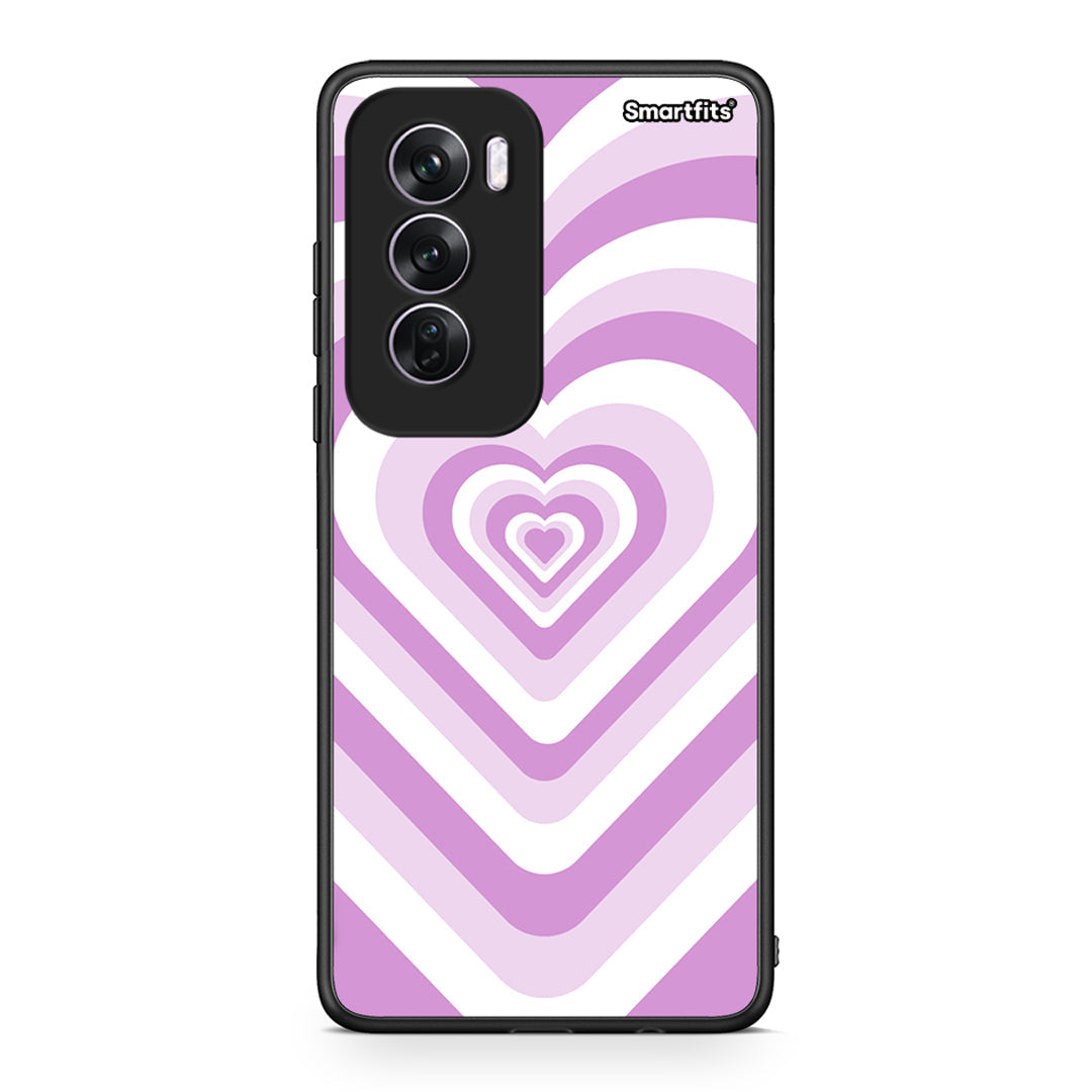 Oppo Reno12 Pro Lilac Hearts θήκη από τη Smartfits με σχέδιο στο πίσω μέρος και μαύρο περίβλημα | Smartphone case with colorful back and black bezels by Smartfits