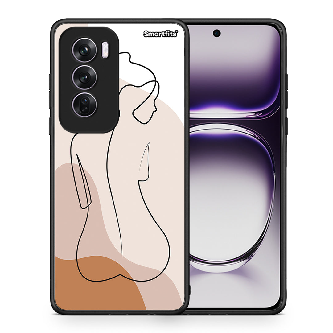 Θήκη Oppo Reno12 Pro LineArt Woman από τη Smartfits με σχέδιο στο πίσω μέρος και μαύρο περίβλημα | Oppo Reno12 Pro LineArt Woman case with colorful back and black bezels