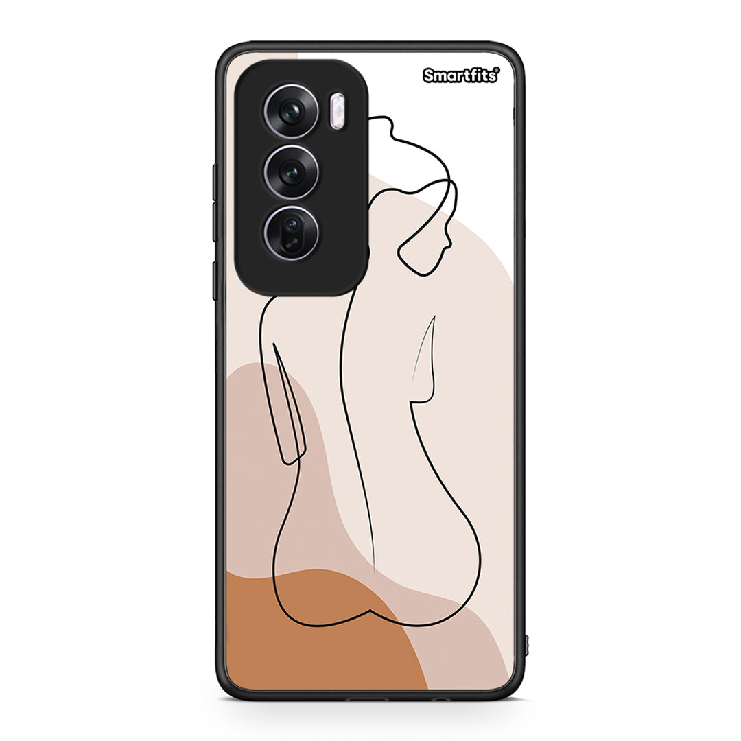 Oppo Reno12 Pro LineArt Woman θήκη από τη Smartfits με σχέδιο στο πίσω μέρος και μαύρο περίβλημα | Smartphone case with colorful back and black bezels by Smartfits