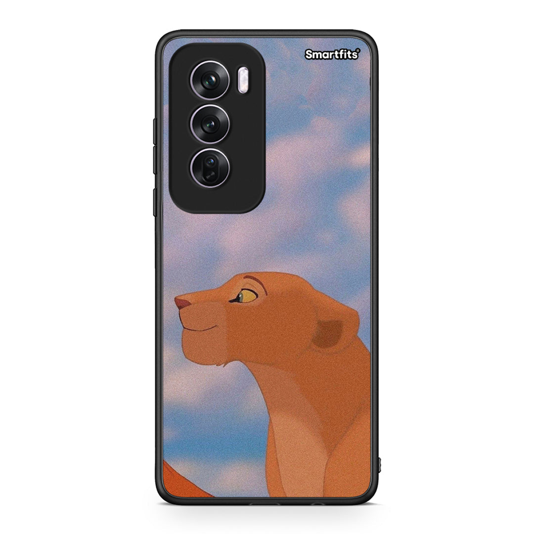 Oppo Reno12 Pro Lion Love 2 Θήκη Αγίου Βαλεντίνου από τη Smartfits με σχέδιο στο πίσω μέρος και μαύρο περίβλημα | Smartphone case with colorful back and black bezels by Smartfits
