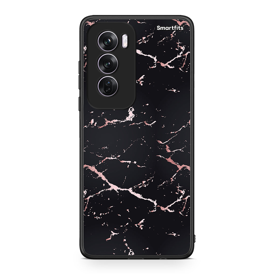 4 - Oppo Reno12 Pro Black Rosegold Marble case, cover, bumper