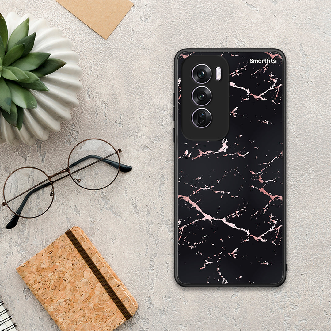 Marble Black Rosegold - Oppo Reno12 Pro θήκη