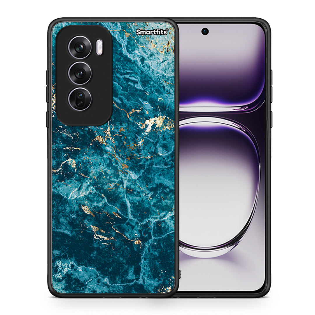 Θήκη Oppo Reno12 Pro Marble Blue από τη Smartfits με σχέδιο στο πίσω μέρος και μαύρο περίβλημα | Oppo Reno12 Pro Marble Blue case with colorful back and black bezels