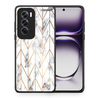 Thumbnail for Θήκη Oppo Reno12 Pro Gold Geometric Marble από τη Smartfits με σχέδιο στο πίσω μέρος και μαύρο περίβλημα | Oppo Reno12 Pro Gold Geometric Marble case with colorful back and black bezels