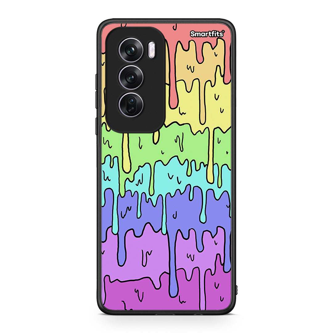 Oppo Reno12 Pro Melting Rainbow θήκη από τη Smartfits με σχέδιο στο πίσω μέρος και μαύρο περίβλημα | Smartphone case with colorful back and black bezels by Smartfits