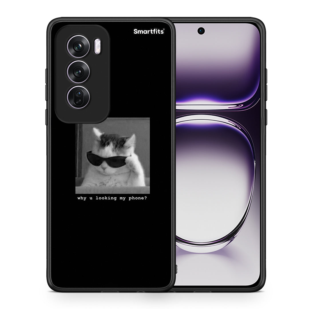 Θήκη Oppo Reno12 Pro Meme Cat από τη Smartfits με σχέδιο στο πίσω μέρος και μαύρο περίβλημα | Oppo Reno12 Pro Meme Cat case with colorful back and black bezels