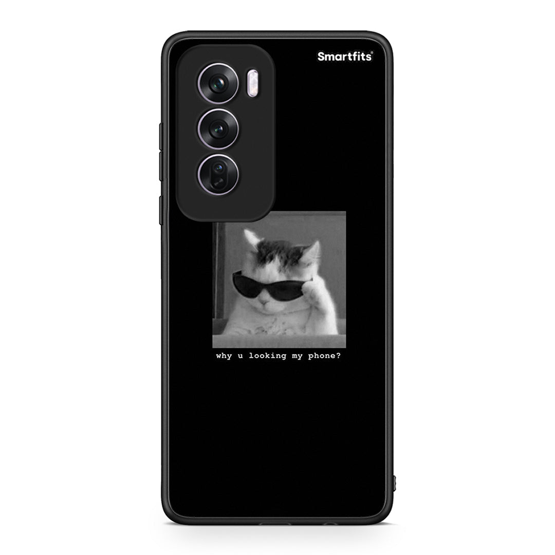 Oppo Reno12 Pro Meme Cat θήκη από τη Smartfits με σχέδιο στο πίσω μέρος και μαύρο περίβλημα | Smartphone case with colorful back and black bezels by Smartfits