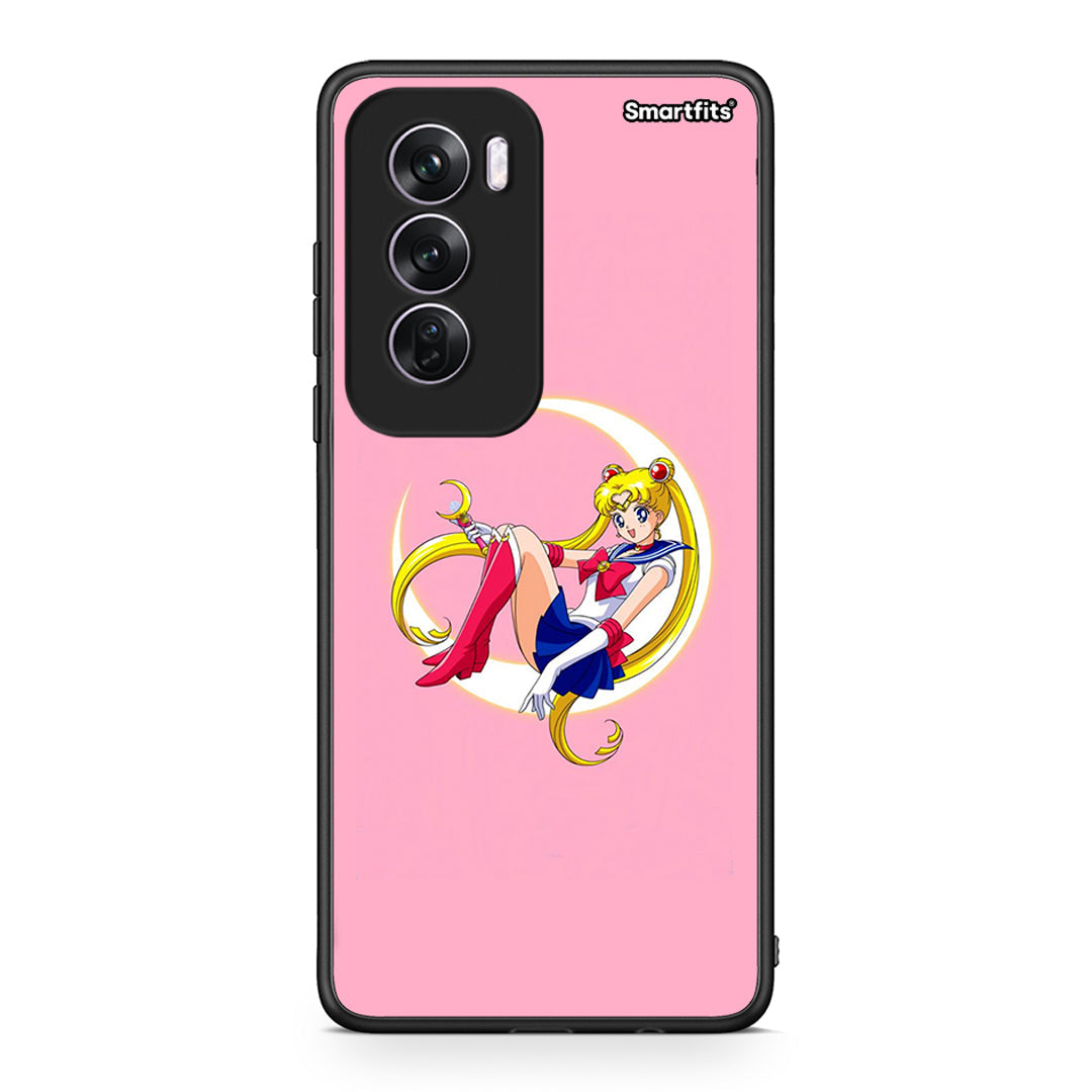 Oppo Reno12 Pro Moon Girl θήκη από τη Smartfits με σχέδιο στο πίσω μέρος και μαύρο περίβλημα | Smartphone case with colorful back and black bezels by Smartfits