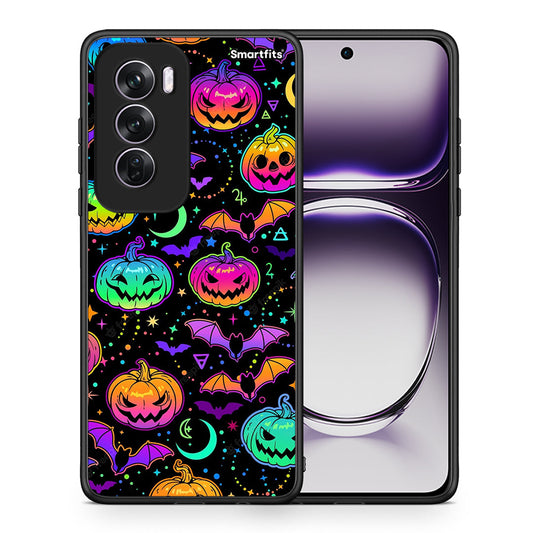 Θήκη Oppo Reno12 Pro Neon Halloween από τη Smartfits με σχέδιο στο πίσω μέρος και μαύρο περίβλημα | Oppo Reno12 Pro Neon Halloween case with colorful back and black bezels