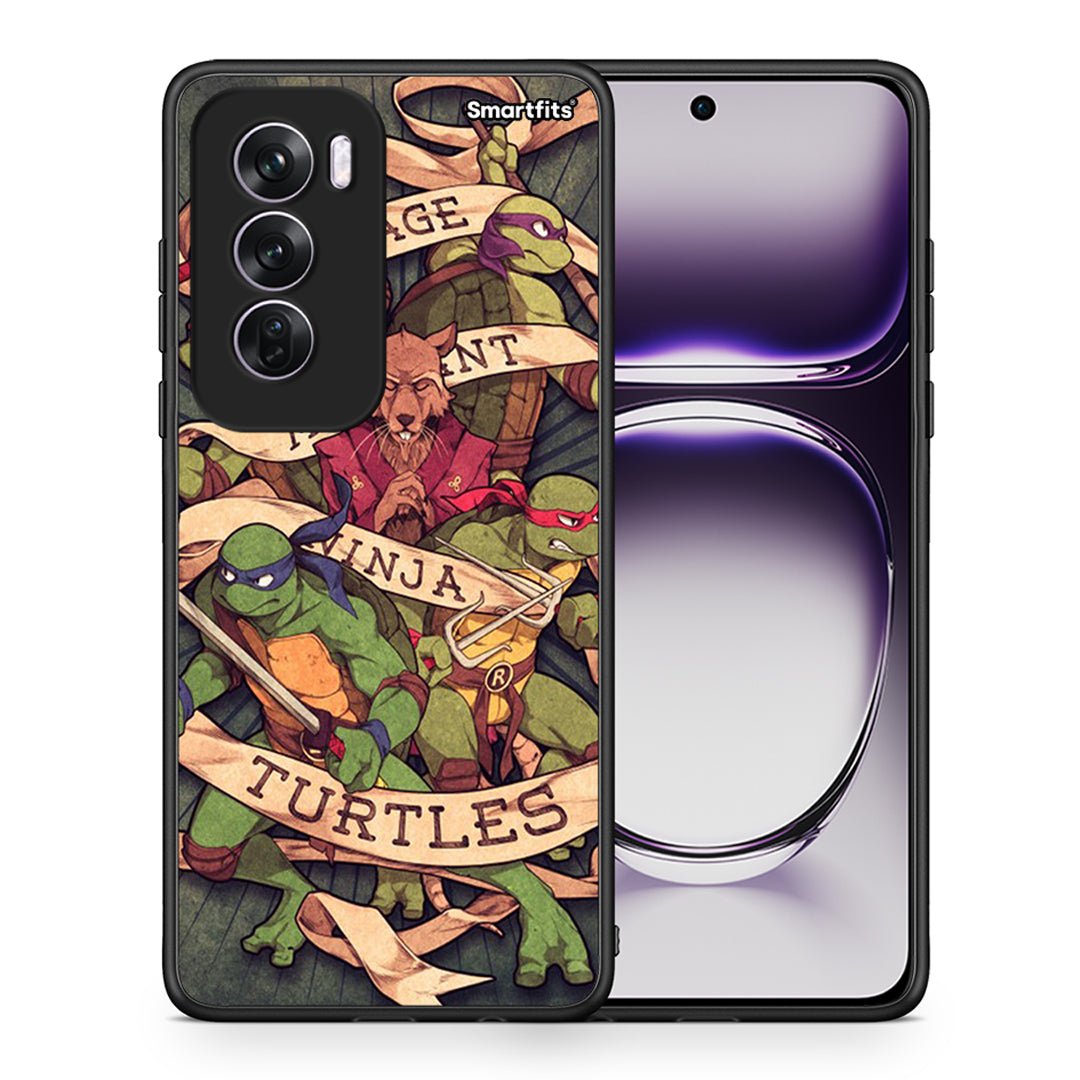 Θήκη Oppo Reno12 Pro Ninja Turtles από τη Smartfits με σχέδιο στο πίσω μέρος και μαύρο περίβλημα | Oppo Reno12 Pro Ninja Turtles case with colorful back and black bezels