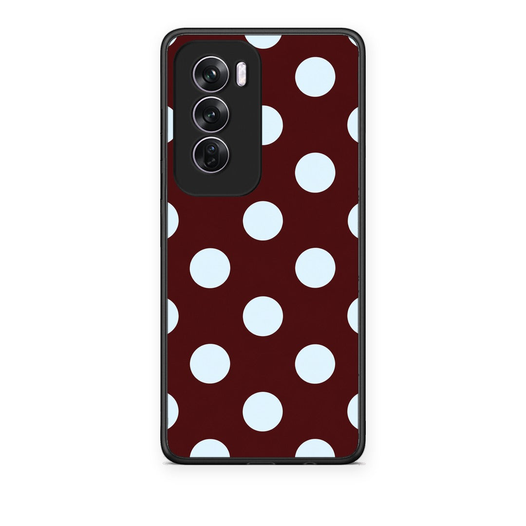 Θήκη Oppo Reno12 Pro Pale Blue Large Polka Dots on Burgundy από τη Smartfits με σχέδιο στο πίσω μέρος και μαύρο περίβλημα | Oppo Reno12 Pro Pale Blue Large Polka Dots on Burgundy case with colorful back and black bezels