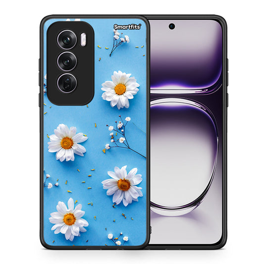 Θήκη Oppo Reno12 Pro Real Daisies από τη Smartfits με σχέδιο στο πίσω μέρος και μαύρο περίβλημα | Oppo Reno12 Pro Real Daisies case with colorful back and black bezels