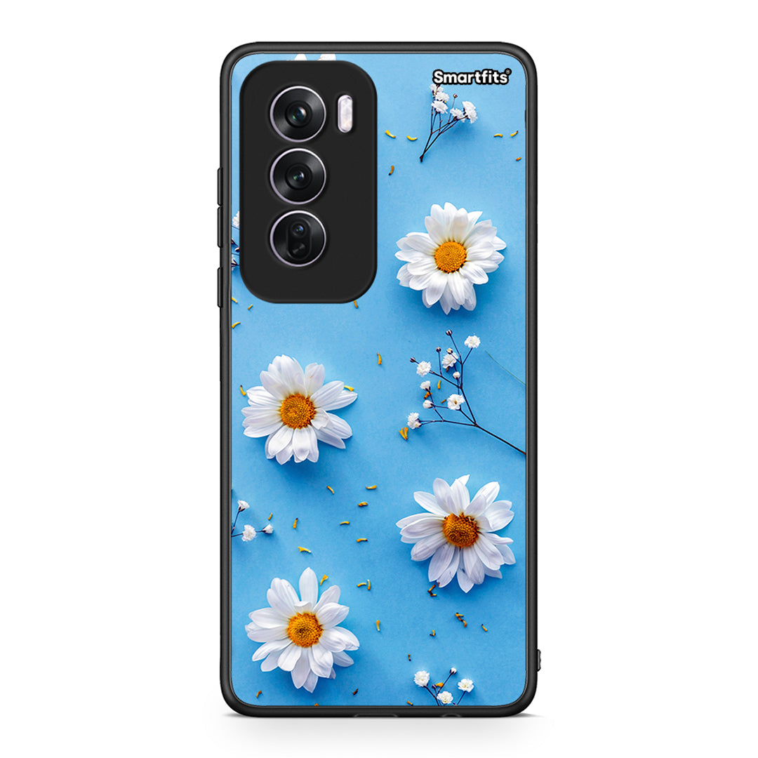 Oppo Reno12 Pro Real Daisies θήκη από τη Smartfits με σχέδιο στο πίσω μέρος και μαύρο περίβλημα | Smartphone case with colorful back and black bezels by Smartfits
