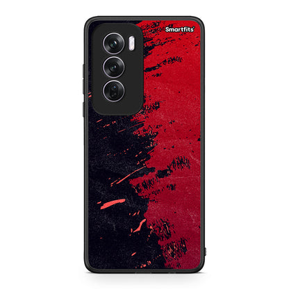 Oppo Reno12 Pro Red Paint Θήκη Αγίου Βαλεντίνου από τη Smartfits με σχέδιο στο πίσω μέρος και μαύρο περίβλημα | Smartphone case with colorful back and black bezels by Smartfits