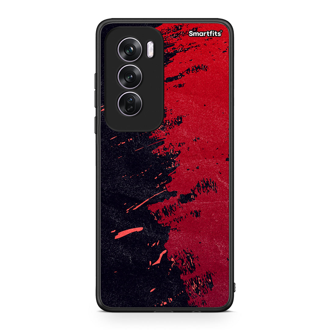 Oppo Reno12 Pro Red Paint Θήκη Αγίου Βαλεντίνου από τη Smartfits με σχέδιο στο πίσω μέρος και μαύρο περίβλημα | Smartphone case with colorful back and black bezels by Smartfits