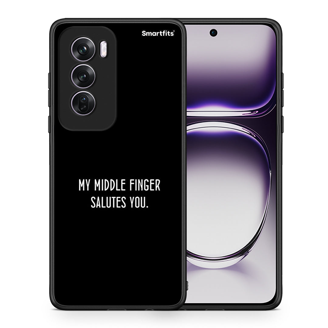 Θήκη Oppo Reno12 Pro Salute από τη Smartfits με σχέδιο στο πίσω μέρος και μαύρο περίβλημα | Oppo Reno12 Pro Salute case with colorful back and black bezels