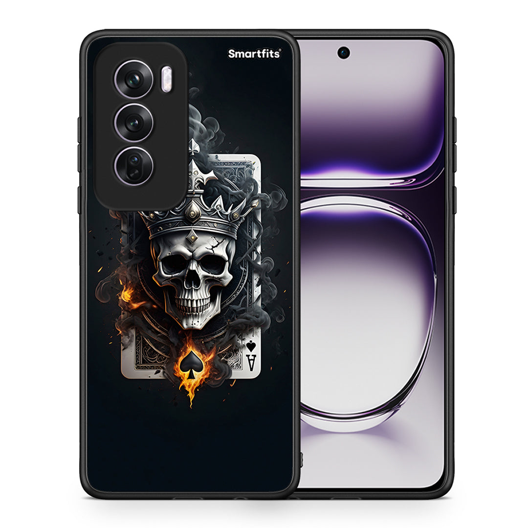 Θήκη Oppo Reno12 Pro Skull King Ace από τη Smartfits με σχέδιο στο πίσω μέρος και μαύρο περίβλημα | Oppo Reno12 Pro Skull King Ace case with colorful back and black bezels