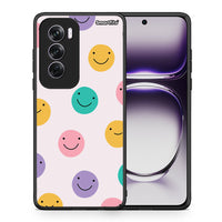 Thumbnail for Θήκη Oppo Reno12 Pro Smiley Faces από τη Smartfits με σχέδιο στο πίσω μέρος και μαύρο περίβλημα | Oppo Reno12 Pro Smiley Faces case with colorful back and black bezels