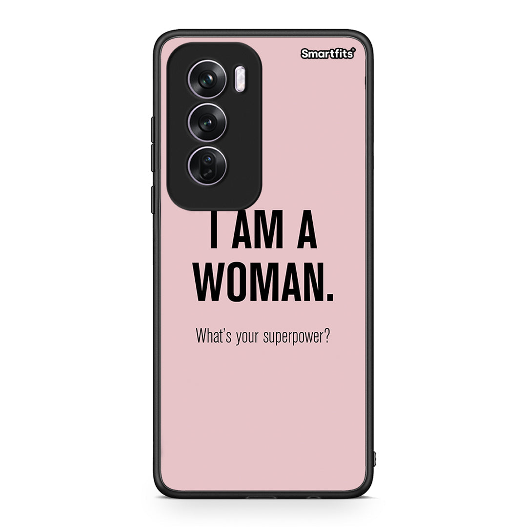 Oppo Reno12 Pro Superpower Woman θήκη από τη Smartfits με σχέδιο στο πίσω μέρος και μαύρο περίβλημα | Smartphone case with colorful back and black bezels by Smartfits