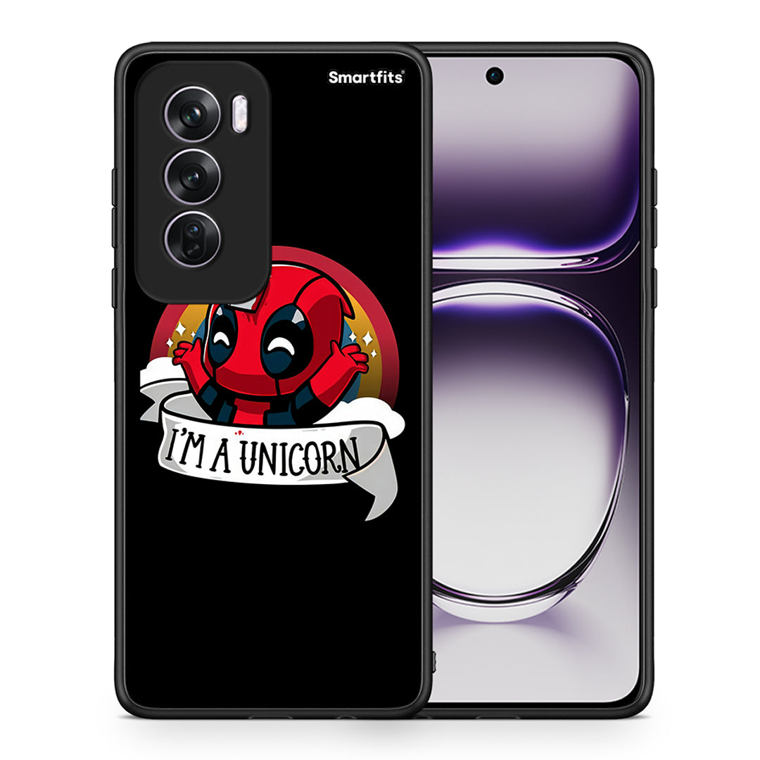 Θήκη Oppo Reno12 Pro Unicorn Deadpool από τη Smartfits με σχέδιο στο πίσω μέρος και μαύρο περίβλημα | Oppo Reno12 Pro Unicorn Deadpool case with colorful back and black bezels