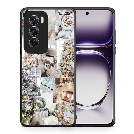 Θήκη Oppo Reno12 Pro White Christmas από τη Smartfits με σχέδιο στο πίσω μέρος και μαύρο περίβλημα | Oppo Reno12 Pro White Christmas case with colorful back and black bezels