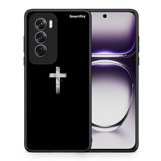 Θήκη Oppo Reno12 Pro White Cross από τη Smartfits με σχέδιο στο πίσω μέρος και μαύρο περίβλημα | Oppo Reno12 Pro White Cross case with colorful back and black bezels