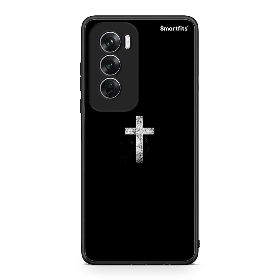 Oppo Reno12 Pro White Cross θήκη από τη Smartfits με σχέδιο στο πίσω μέρος και μαύρο περίβλημα | Smartphone case with colorful back and black bezels by Smartfits
