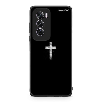 Oppo Reno12 Pro White Cross θήκη από τη Smartfits με σχέδιο στο πίσω μέρος και μαύρο περίβλημα | Smartphone case with colorful back and black bezels by Smartfits