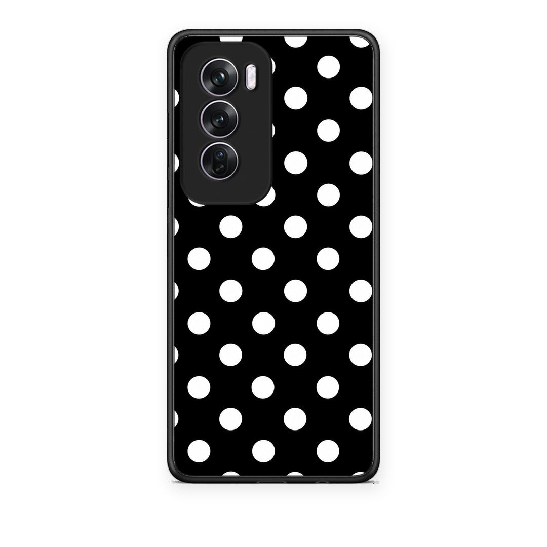 Θήκη Oppo Reno12 Pro White Polka Dots on Black από τη Smartfits με σχέδιο στο πίσω μέρος και μαύρο περίβλημα | Oppo Reno12 Pro White Polka Dots on Black case with colorful back and black bezels