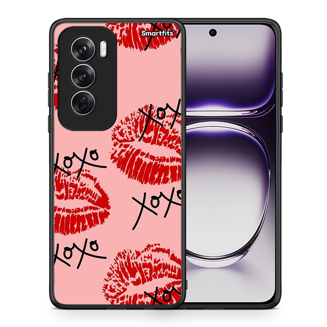 Θήκη Oppo Reno12 Pro XOXO Lips από τη Smartfits με σχέδιο στο πίσω μέρος και μαύρο περίβλημα | Oppo Reno12 Pro XOXO Lips case with colorful back and black bezels