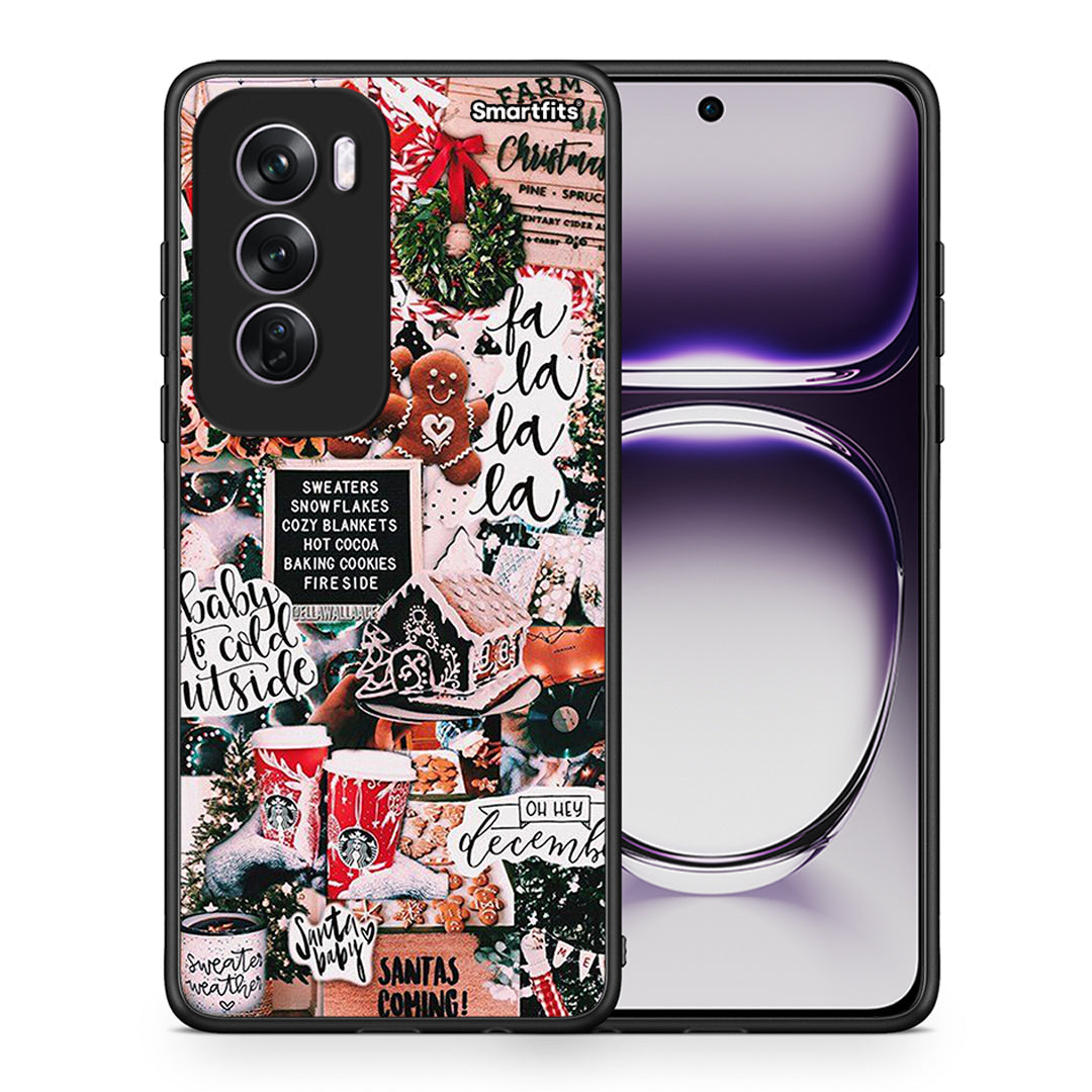 Θήκη Oppo Reno12 Pro Xmas Habbits από τη Smartfits με σχέδιο στο πίσω μέρος και μαύρο περίβλημα | Oppo Reno12 Pro Xmas Habbits case with colorful back and black bezels