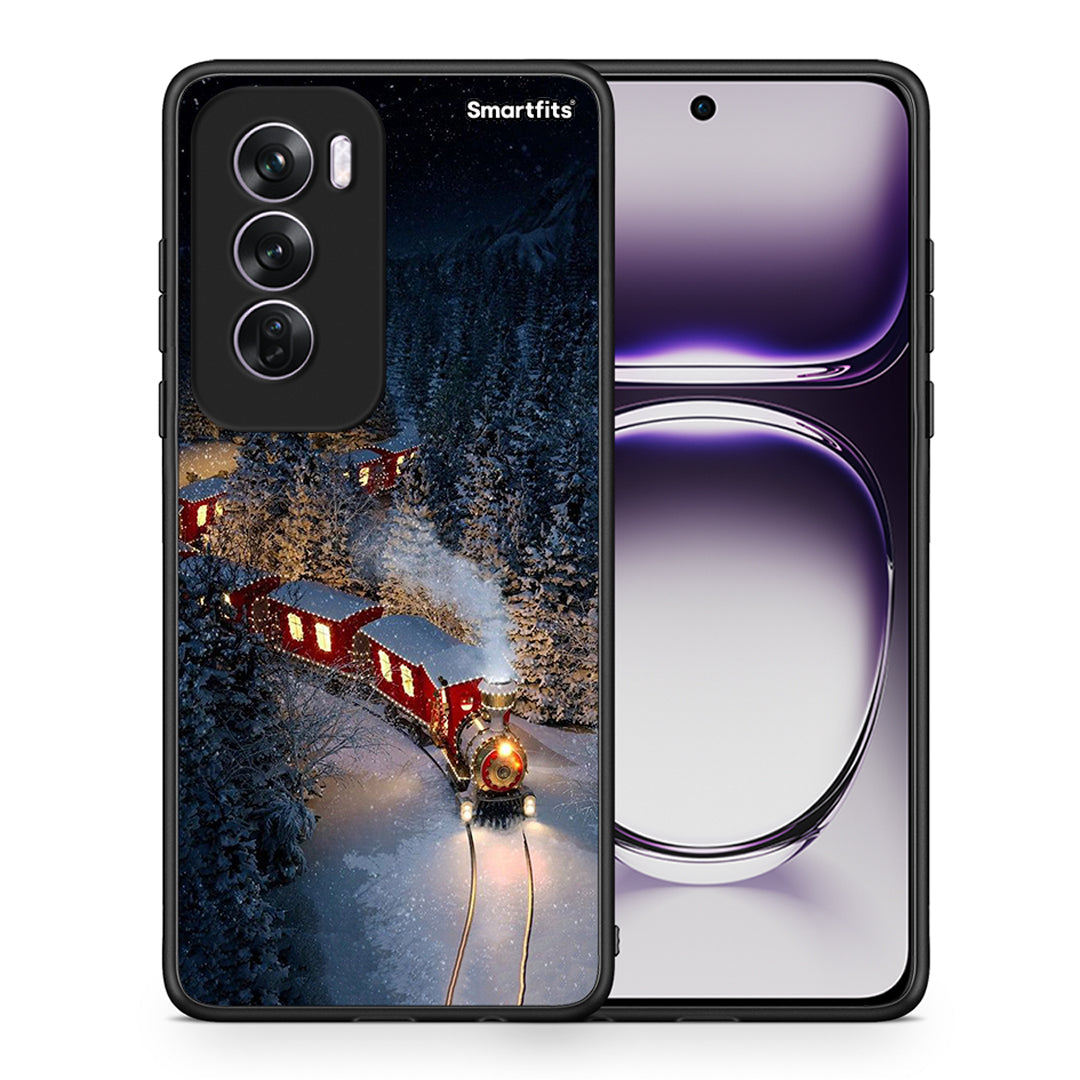 Θήκη Oppo Reno12 Pro Xmas Train από τη Smartfits με σχέδιο στο πίσω μέρος και μαύρο περίβλημα | Oppo Reno12 Pro Xmas Train case with colorful back and black bezels