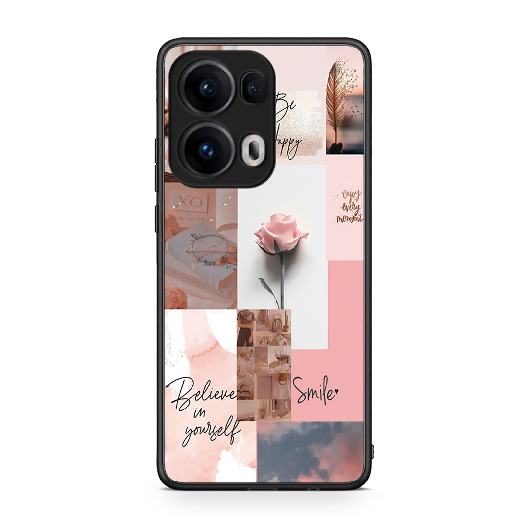 Oppo Reno13 Pro Aesthetic Collage θήκη από τη Smartfits με σχέδιο στο πίσω μέρος και μαύρο περίβλημα | Smartphone case with colorful back and black bezels by Smartfits