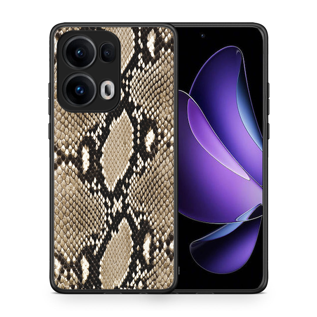 Θήκη Oppo Reno13 Pro Fashion Snake Animal από τη Smartfits με σχέδιο στο πίσω μέρος και μαύρο περίβλημα | Oppo Reno13 Pro Fashion Snake Animal case with colorful back and black bezels