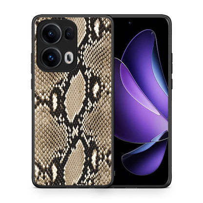 Θήκη Oppo Reno13 Pro Fashion Snake Animal από τη Smartfits με σχέδιο στο πίσω μέρος και μαύρο περίβλημα | Oppo Reno13 Pro Fashion Snake Animal case with colorful back and black bezels