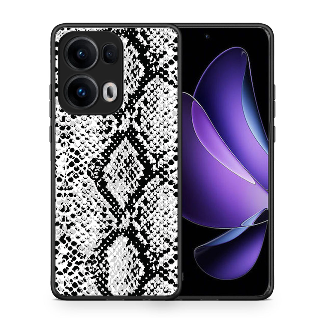 Θήκη Oppo Reno13 Pro White Snake Animal από τη Smartfits με σχέδιο στο πίσω μέρος και μαύρο περίβλημα | Oppo Reno13 Pro White Snake Animal case with colorful back and black bezels