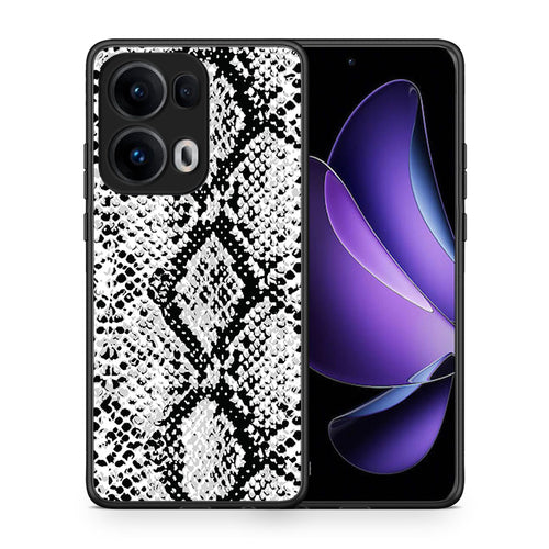 Θήκη Oppo Reno13 Pro White Snake Animal από τη Smartfits με σχέδιο στο πίσω μέρος και μαύρο περίβλημα | Oppo Reno13 Pro White Snake Animal case with colorful back and black bezels