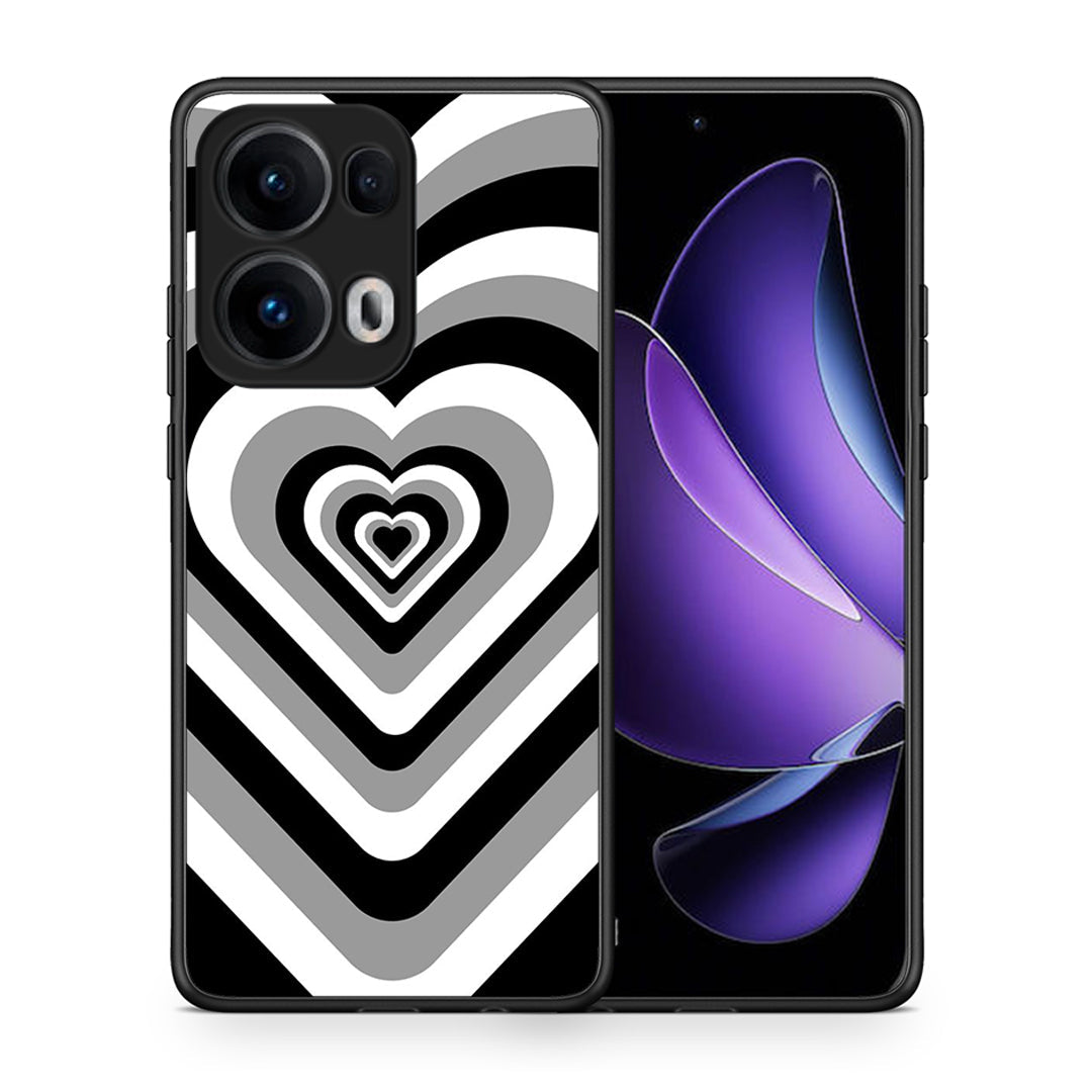 Θήκη Oppo Reno13 Pro Black Hearts από τη Smartfits με σχέδιο στο πίσω μέρος και μαύρο περίβλημα | Oppo Reno13 Pro Black Hearts case with colorful back and black bezels