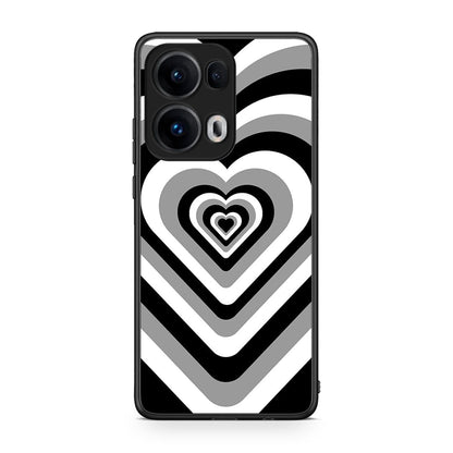 Oppo Reno13 Pro Black Hearts θήκη από τη Smartfits με σχέδιο στο πίσω μέρος και μαύρο περίβλημα | Smartphone case with colorful back and black bezels by Smartfits