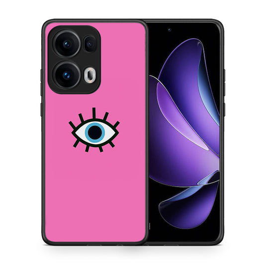 Θήκη Oppo Reno13 Pro Blue Eye Pink από τη Smartfits με σχέδιο στο πίσω μέρος και μαύρο περίβλημα | Oppo Reno13 Pro Blue Eye Pink case with colorful back and black bezels
