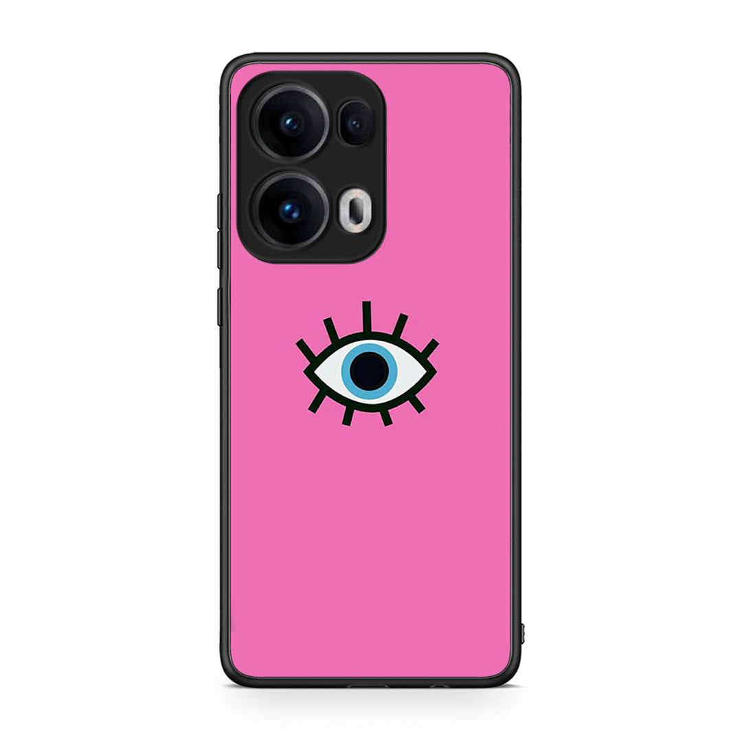Oppo Reno13 Pro Blue Eye Pink θήκη από τη Smartfits με σχέδιο στο πίσω μέρος και μαύρο περίβλημα | Smartphone case with colorful back and black bezels by Smartfits