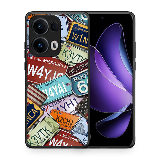 Θήκη Oppo Reno13 Pro Car Plates από τη Smartfits με σχέδιο στο πίσω μέρος και μαύρο περίβλημα | Oppo Reno13 Pro Car Plates case with colorful back and black bezels